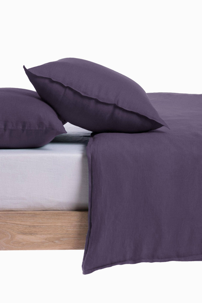 Linen Slumber Solid Duvet Cover-Cinnamon Brown