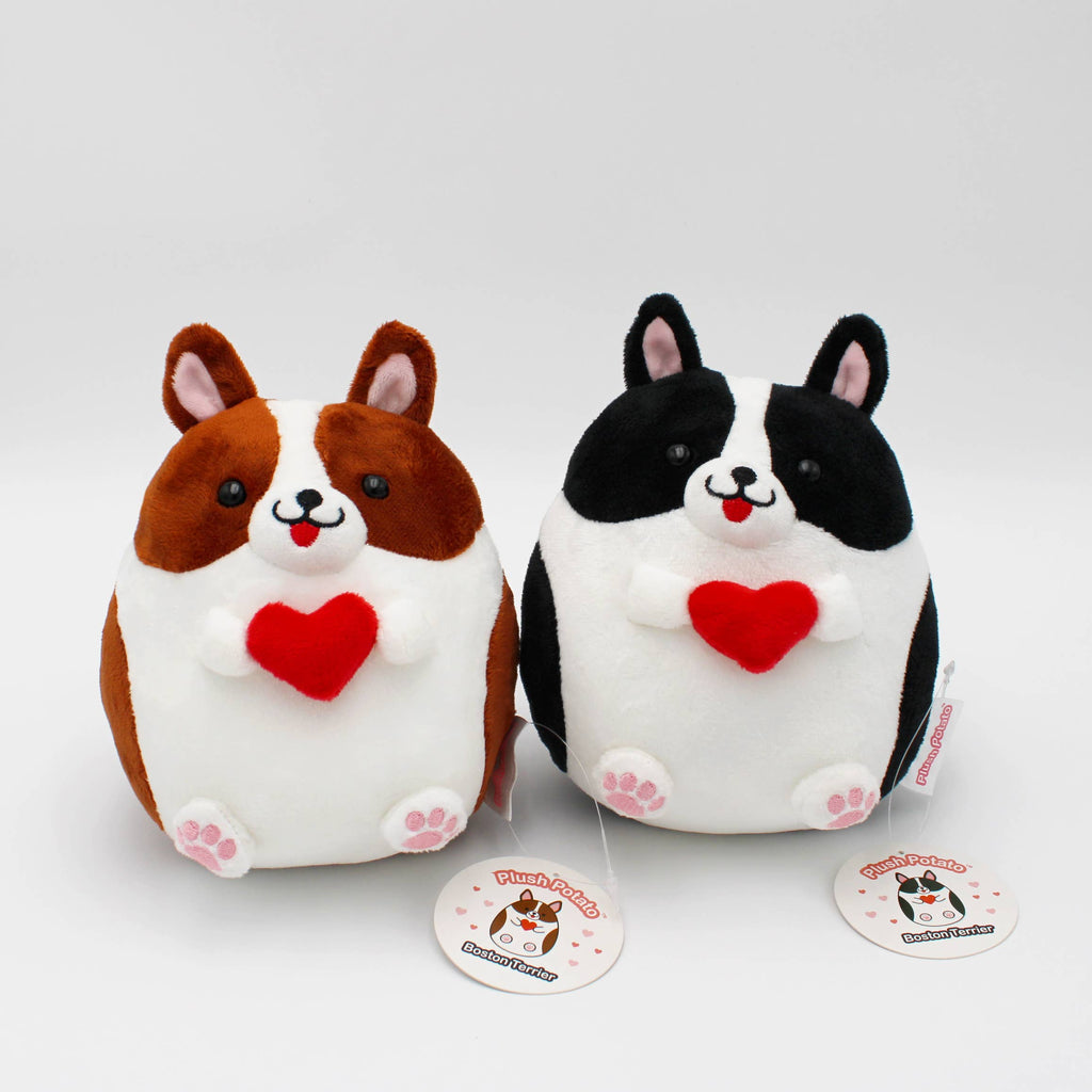 Boston Terrier Plush Toy - Brown and White