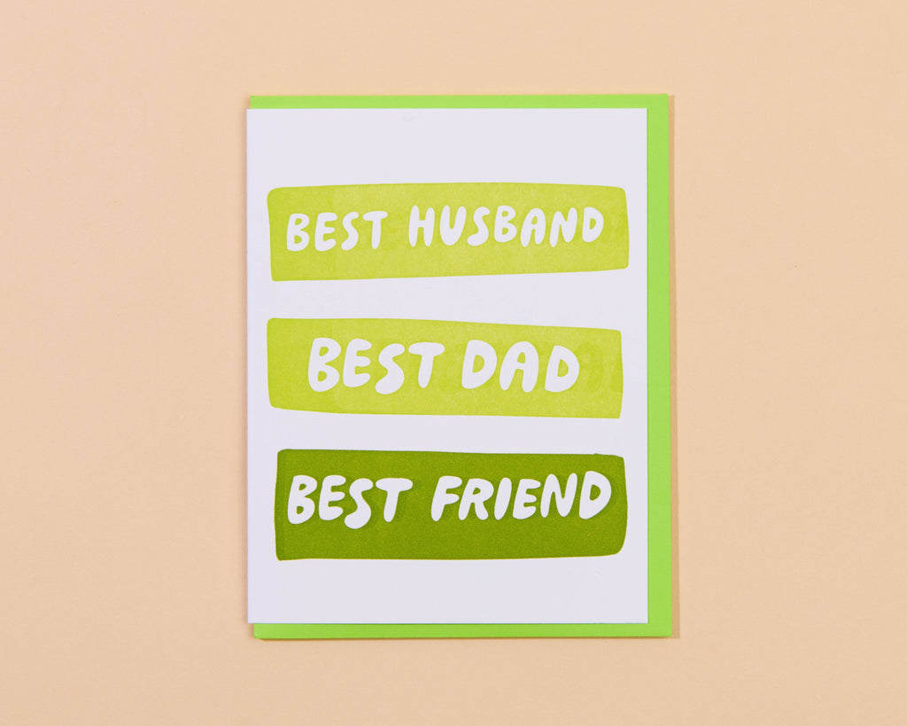 Best Husband/Dad/Friend Father's Day Letterpress Greeting Card