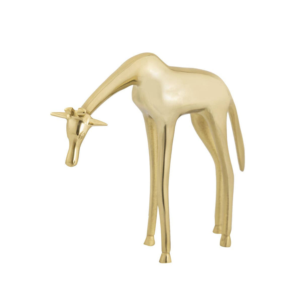 Brass Giraffe Decorative Tabletop Sculpture: Large