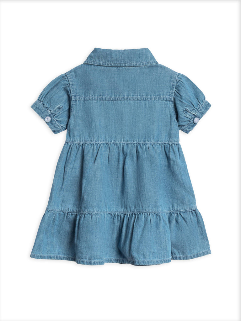 Organic Baby & Kids Pippa Chambray Short Sleeve Shirt Dress: 12-18M