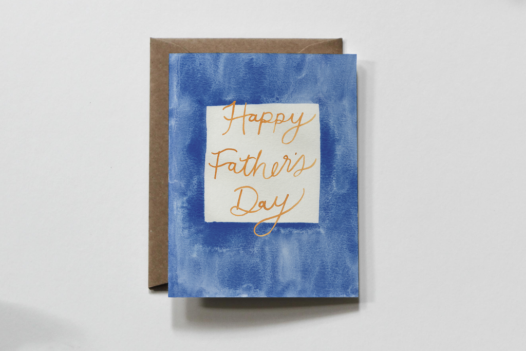 Father's Day Blue | Fun Blue & Yellow Painted Greeting Card