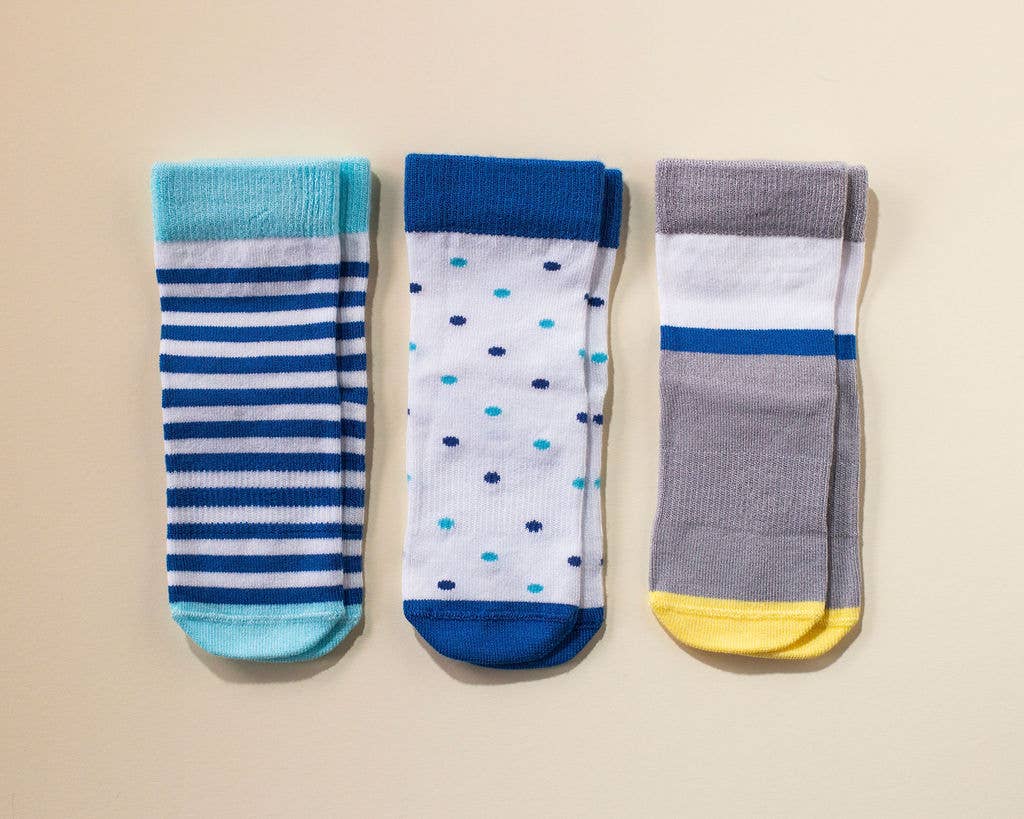 Cruz - Non-Slip Baby Socks Stripes, Polka Dot & Color-Block : 0 - 6M