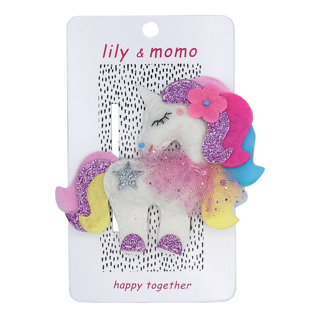 Pastel Marshmallow Unicorn Hair Clip- Multi