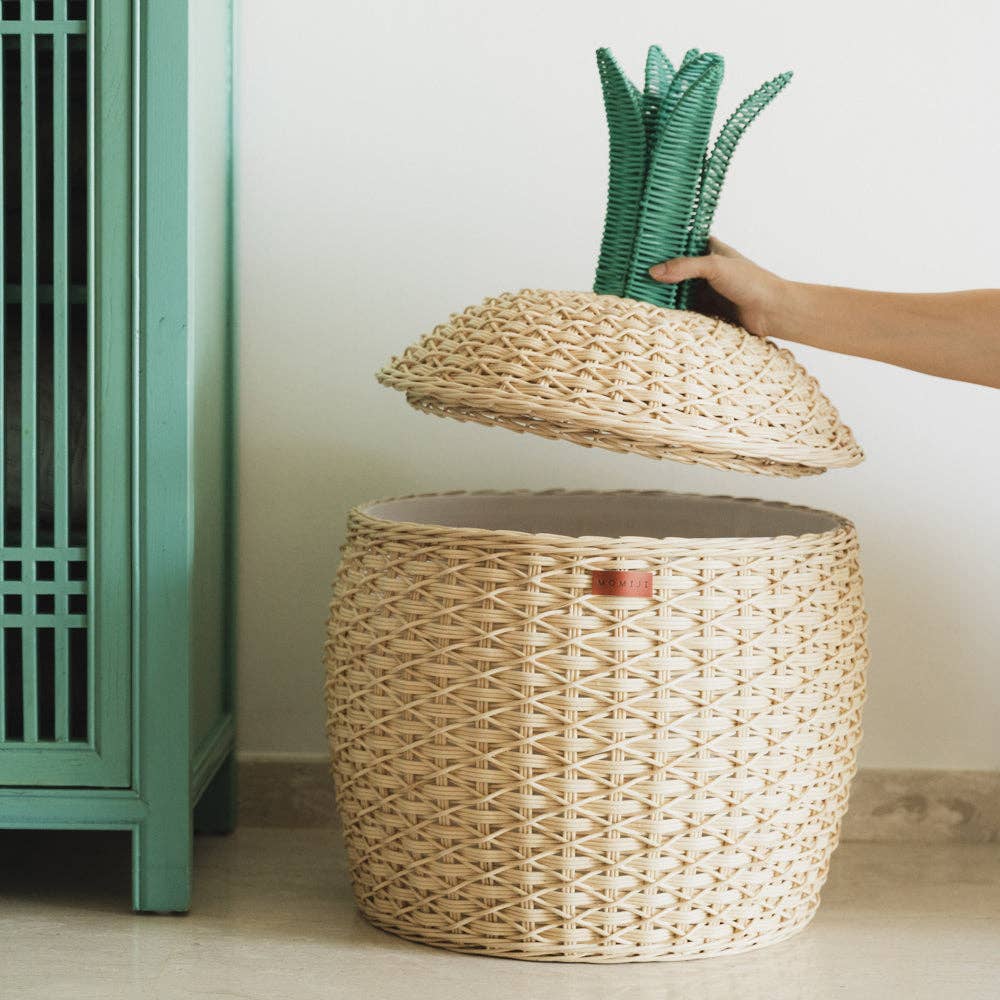 Handcrafted - Pineapple Storage Basket (Natural) - Rattan