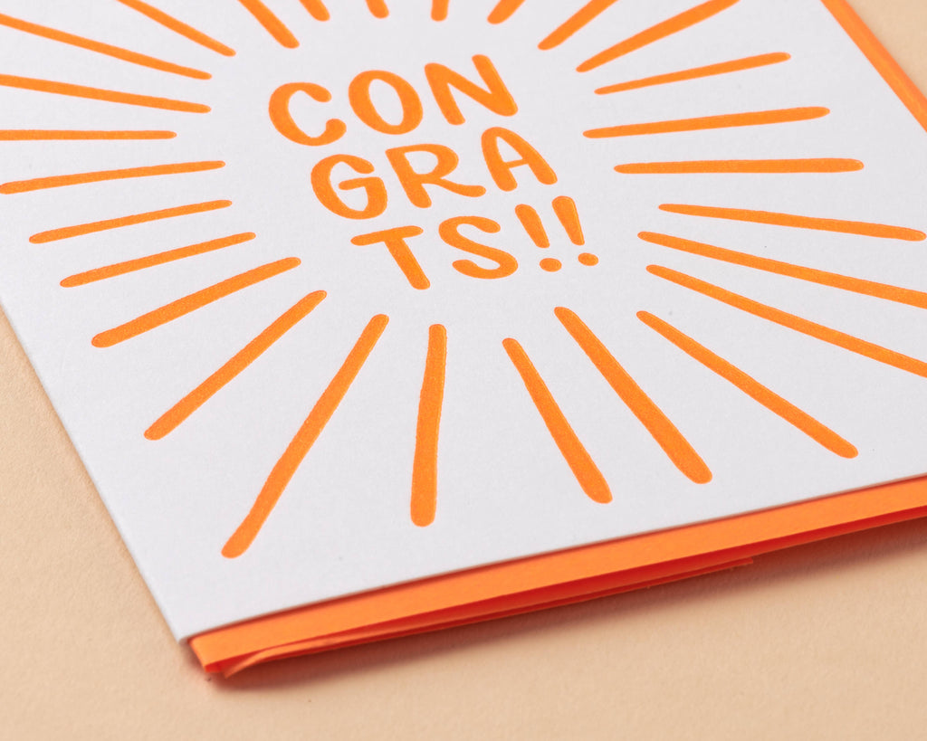 Congrats Letterpress Greeting Card