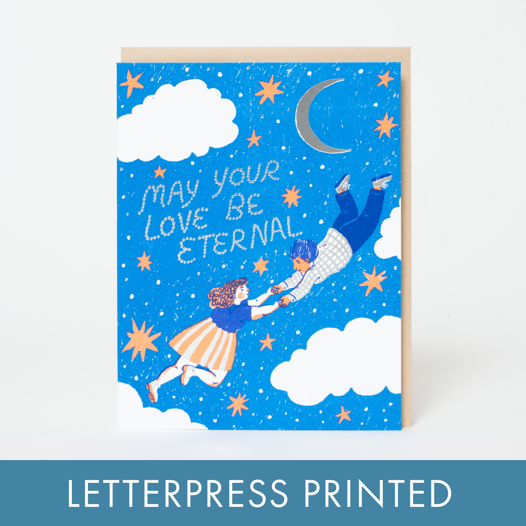 Congrats Eternal Love Letterpress Greeting Card by Phoebe Wahl
