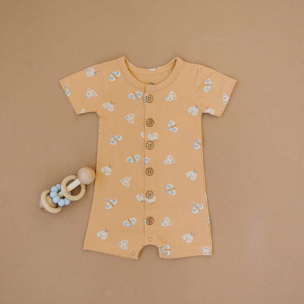 Organic Cotton Short Sleeve Romper - Magical Moth