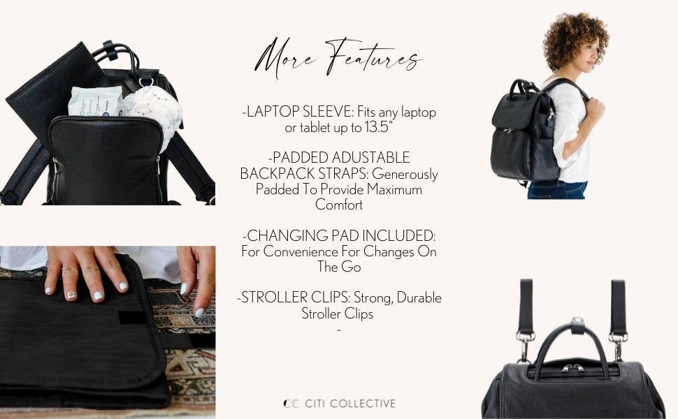 Citi Collective Citi Explorer Black Diaper Bag Backpack