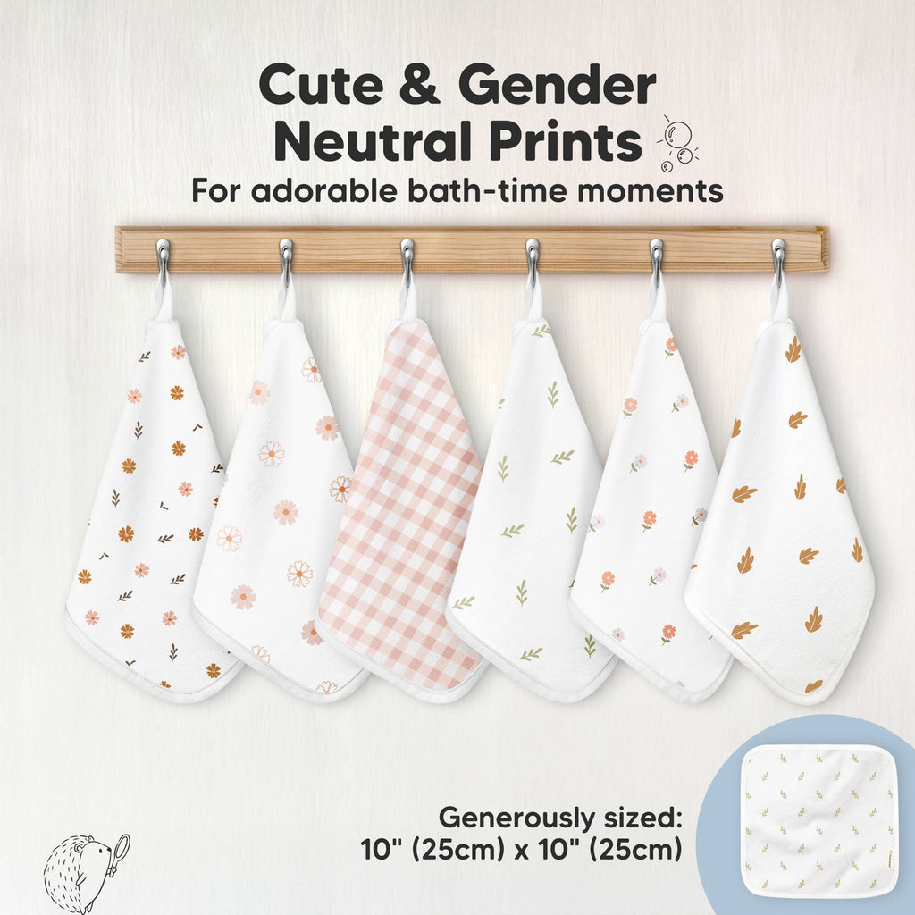 6-Pack Organic Cami Baby Washcloths for Face & Bath Towels