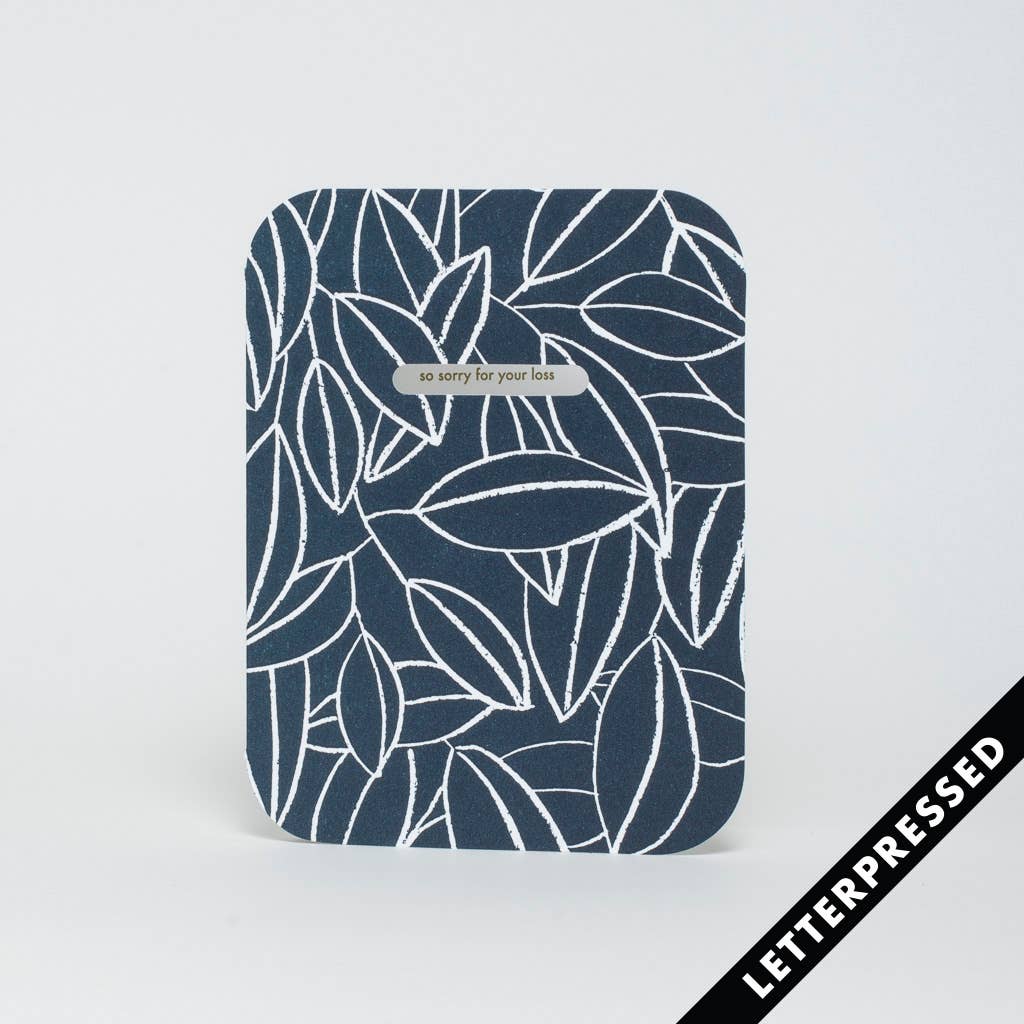 Condolence Leaves Die-cut Letterpress Card by Egg Press