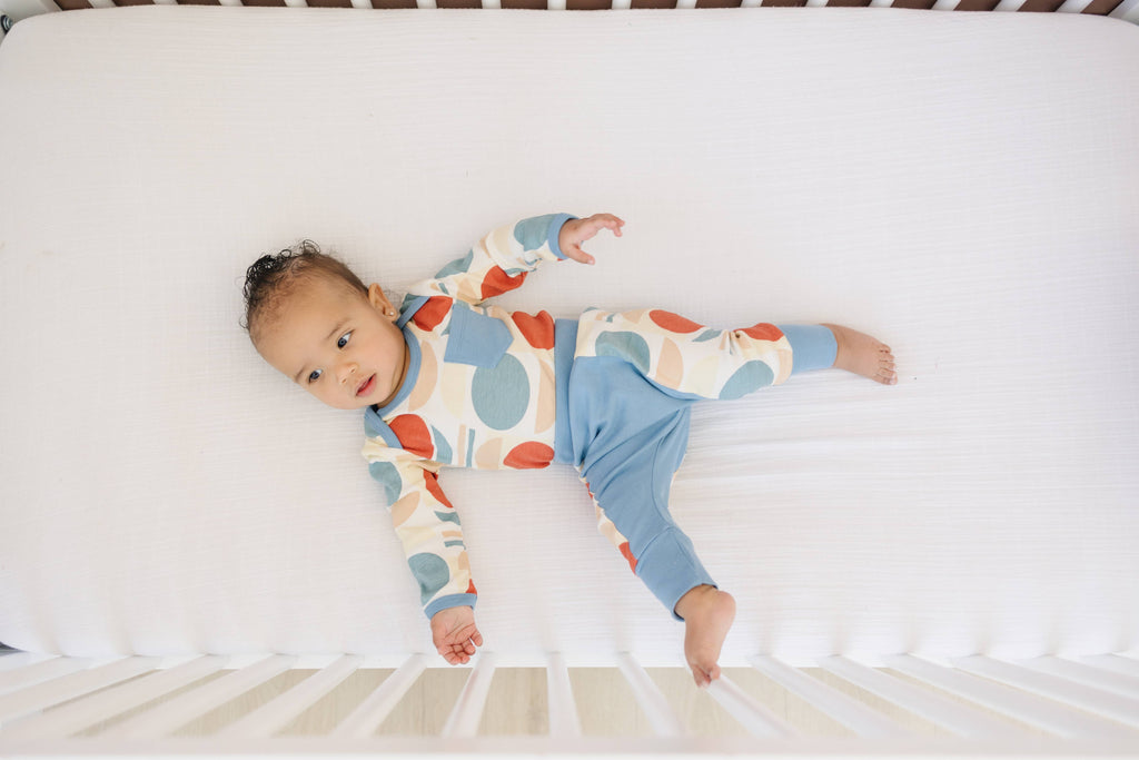 Organic Cotton Long Sleeve Bodysuit - Geometric Moon