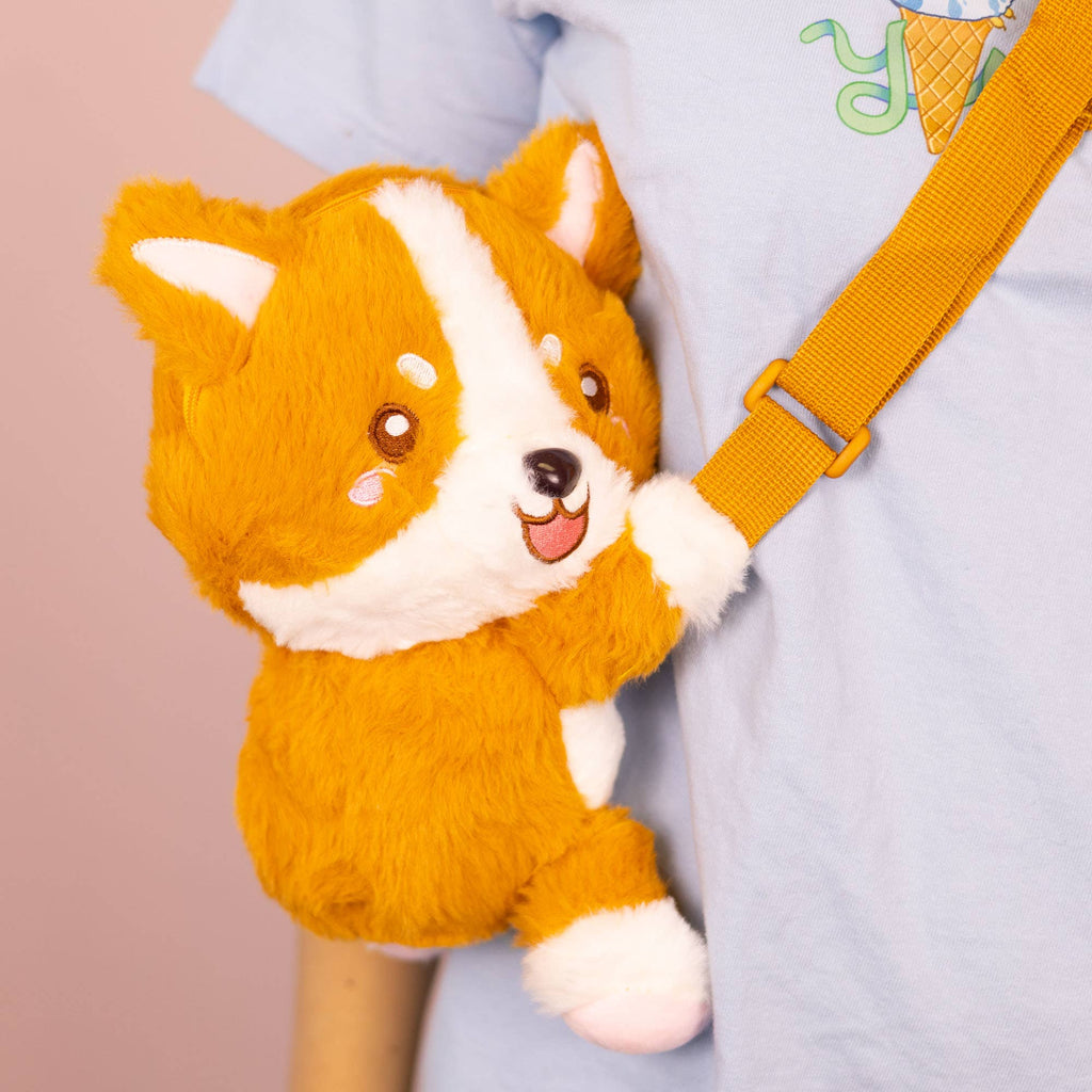 Plush Sling Crossbody Bag - Corgi