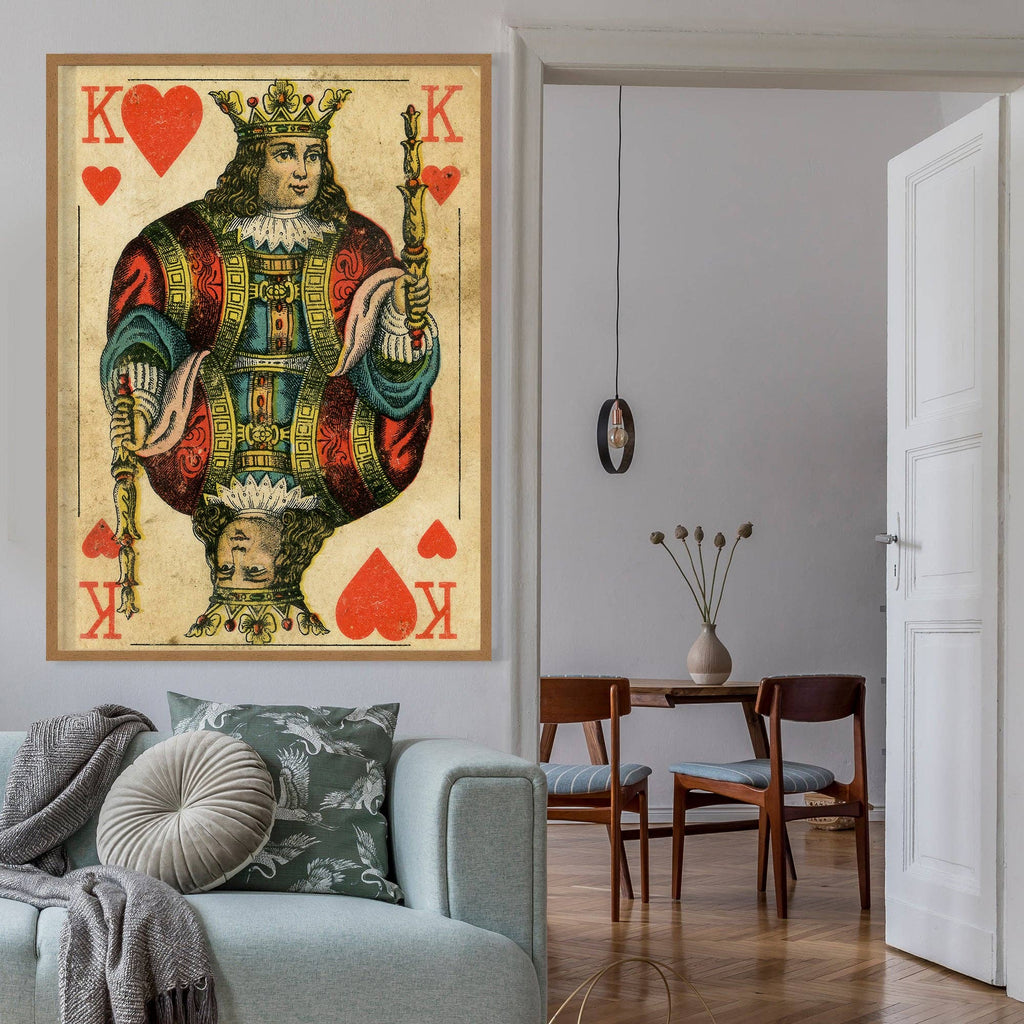 Vintage Playing Card Print - King of Hearts