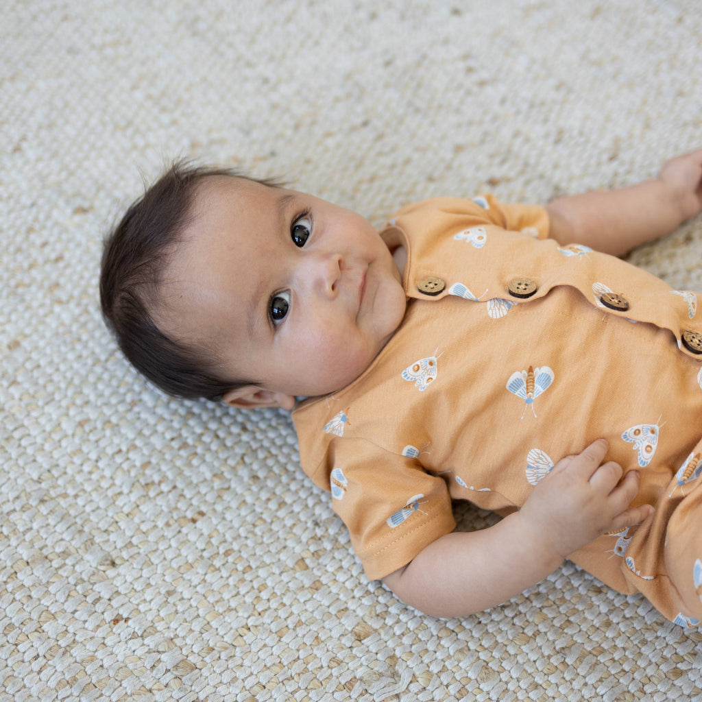 Organic Cotton Short Sleeve Romper - Magical Moth