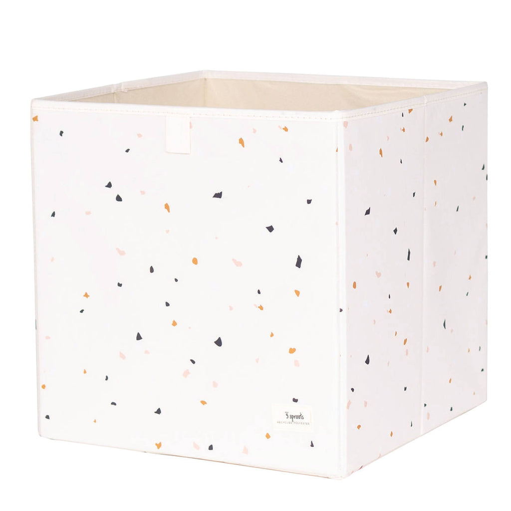 Recycled Fabric Storage Cube - Terrazzo Colors: Green Terrazzo