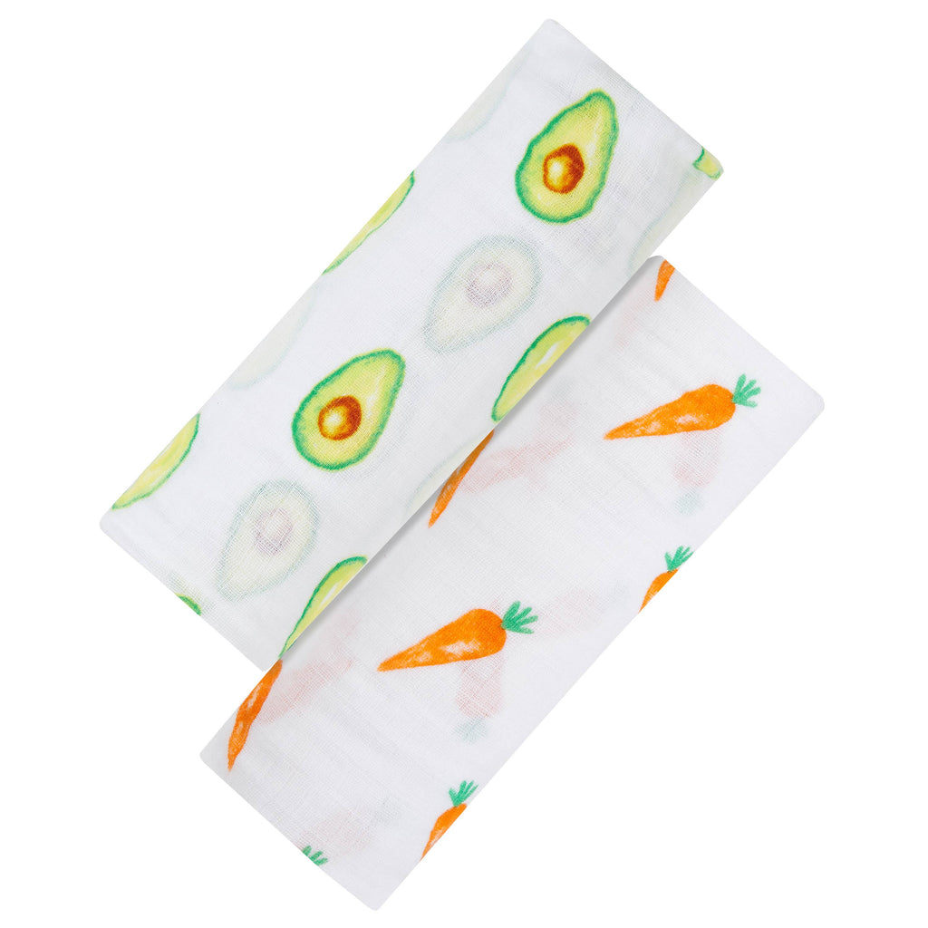 2-Pack Swaddles, GOTS Certified Organic Cotton Muslin