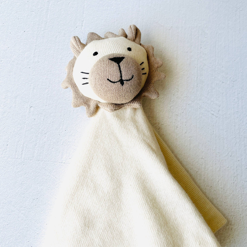 Lion - Organic Baby Lovey Security Blanket Cuddle Cloth: Natural