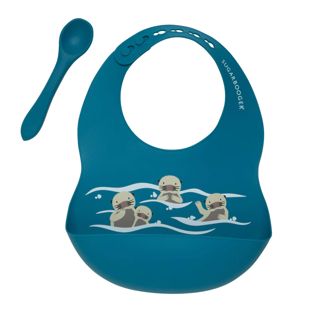 Fresh & Messy Silicone Bib & Spoon Set | Baby Otter