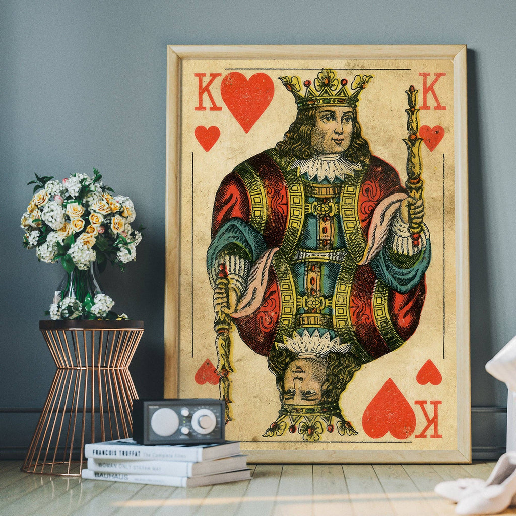 Vintage Playing Card Print - King of Hearts