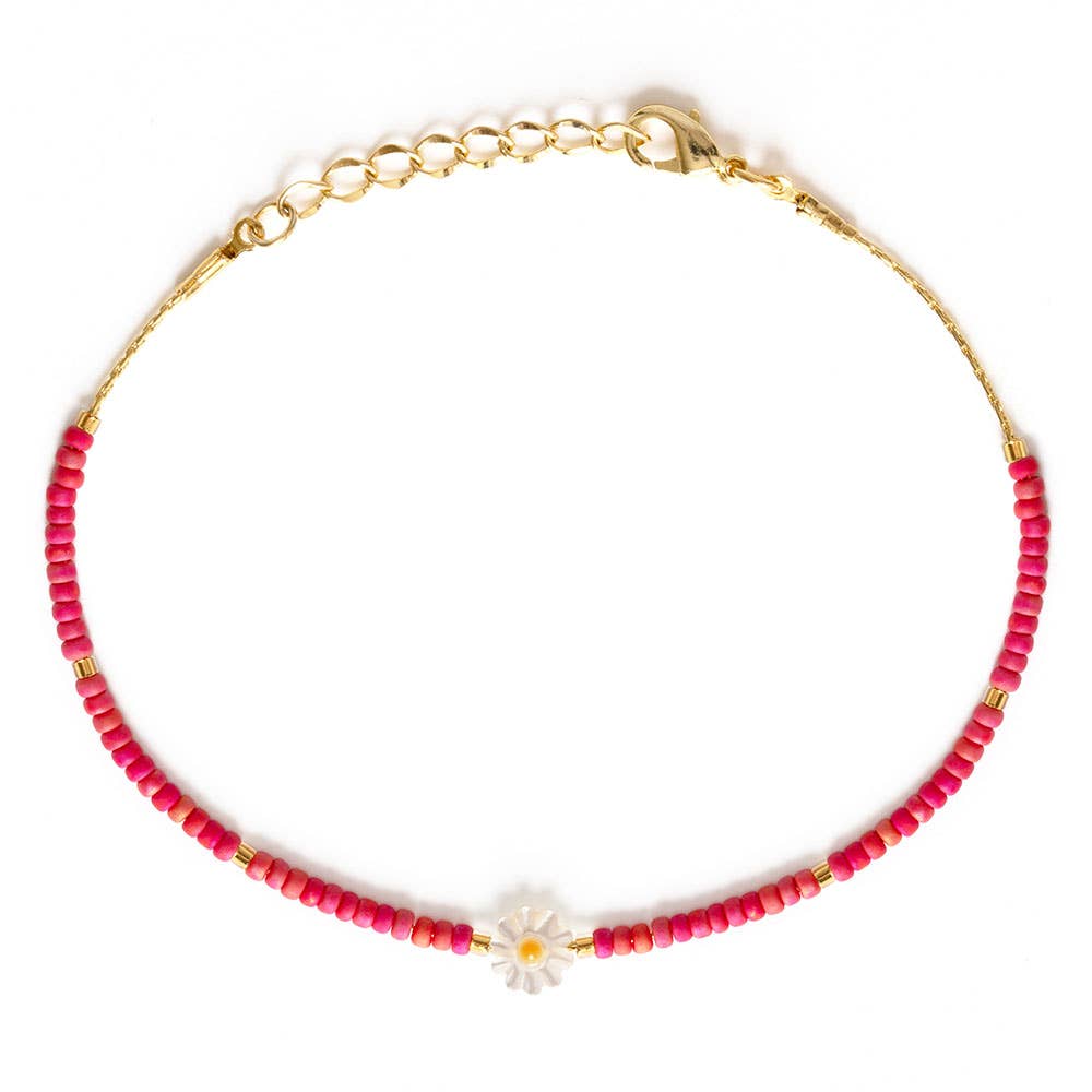 Daisy Miyuki Bead Friendship Bracelet: Blue Picasso