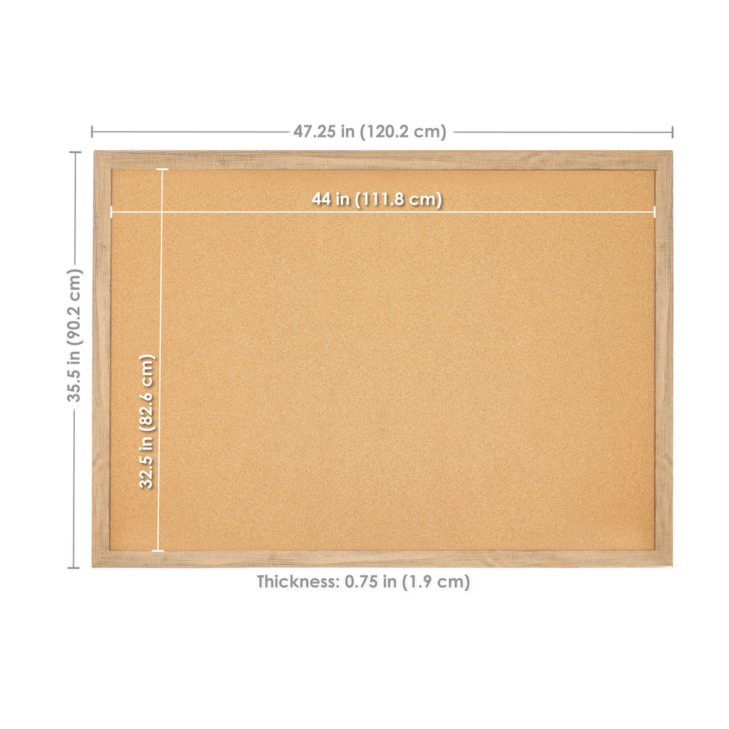 Cork Bulletin Board with MDF Frame and 6 Pushpins