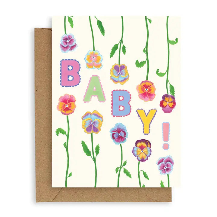 Pansies Baby Card