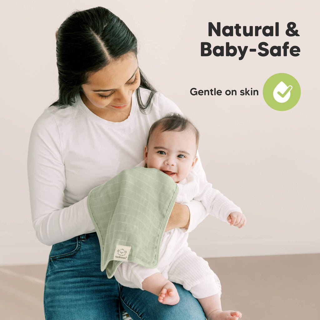 KeaBabies 5pk Lumi Muslin Burp Cloths for Baby Boys, Girls