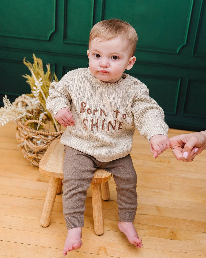 Pocket Sweater Knit Baby Legging Pants (Organic Cotton): Heather Grey / 0-3M