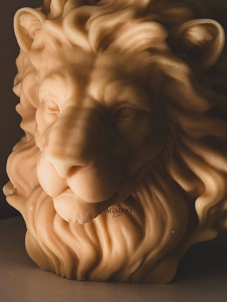 Large Lion Head Candle 4.5x5in