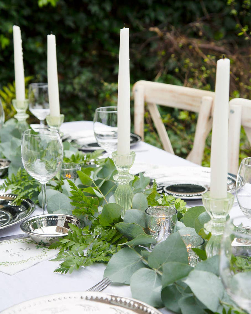 Green Glass Candlestick