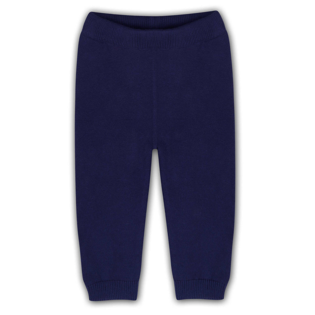 Pocket Sweater Knit Baby Legging Pants (Organic Cotton): Navy Blue / 18-24M