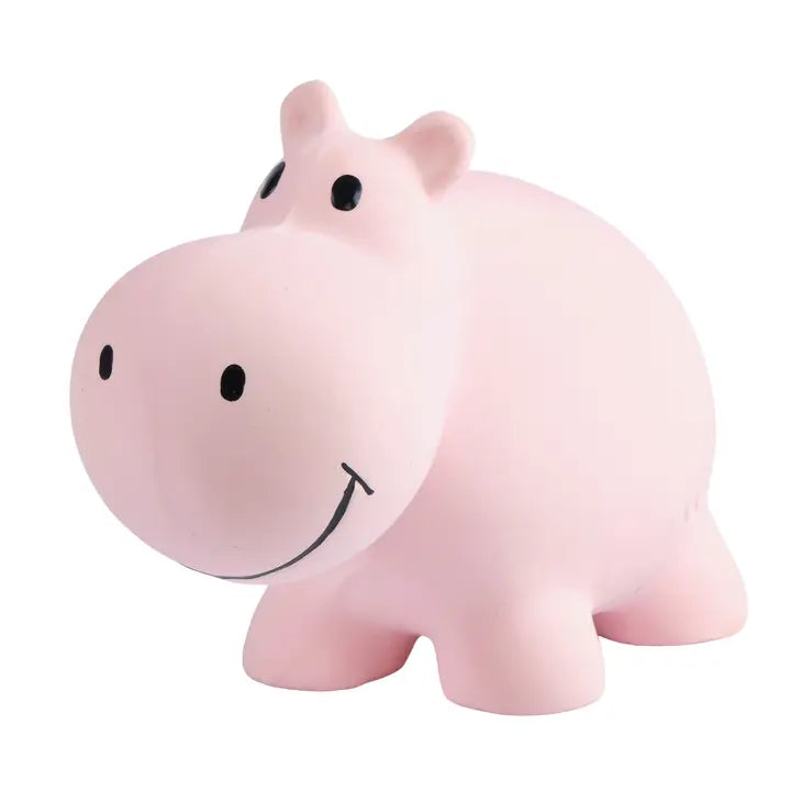 Hippo - Natural Rubber Teether, Rattle & Bath Toy