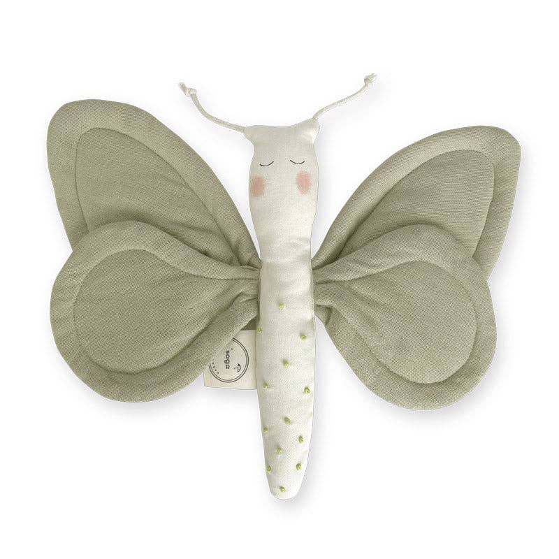Baby Toys - Soft Butterfly - Green Tea - Organic Cotton