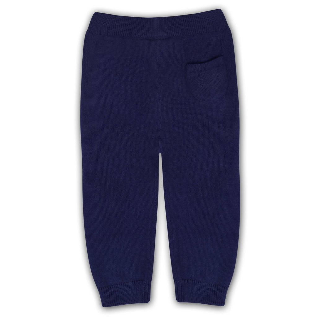 Pocket Sweater Knit Baby Legging Pants (Organic Cotton): Navy Blue / 6-12M