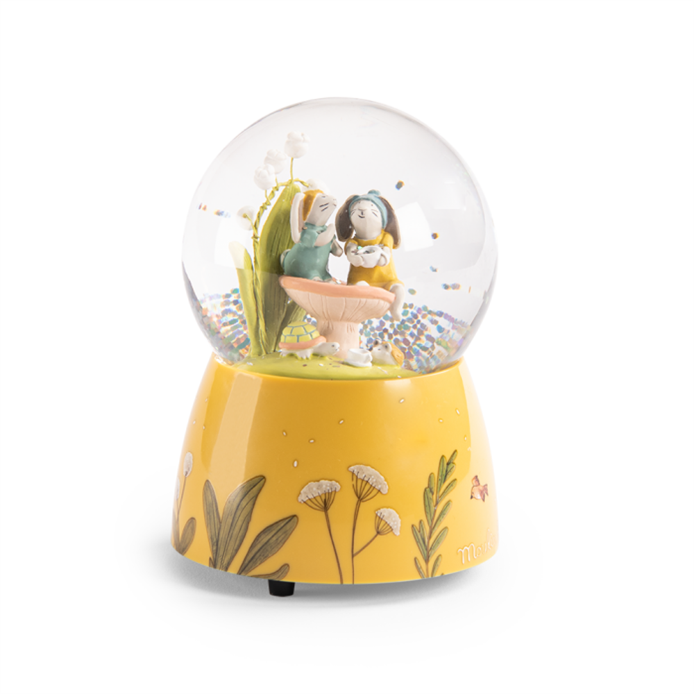 Moulin Roty Musical snow globe | Three Little Rabbits