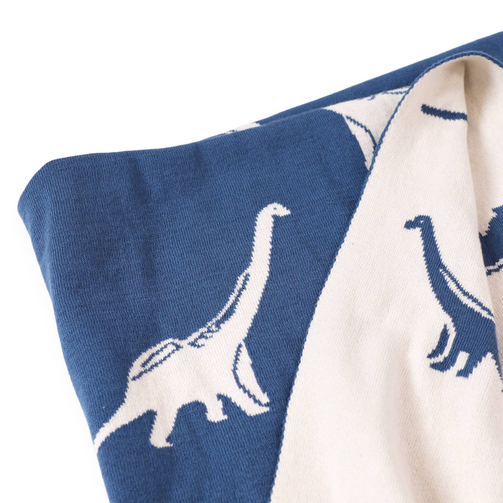 Dinosaur-REVERSIBLE Jacquard Knit Baby Blanket (Organic)