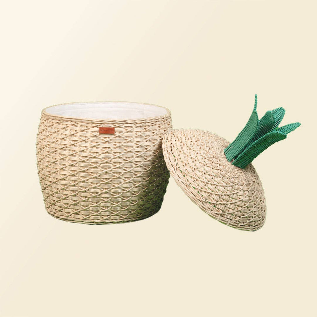 Handcrafted - Pineapple Storage Basket (Natural) - Rattan