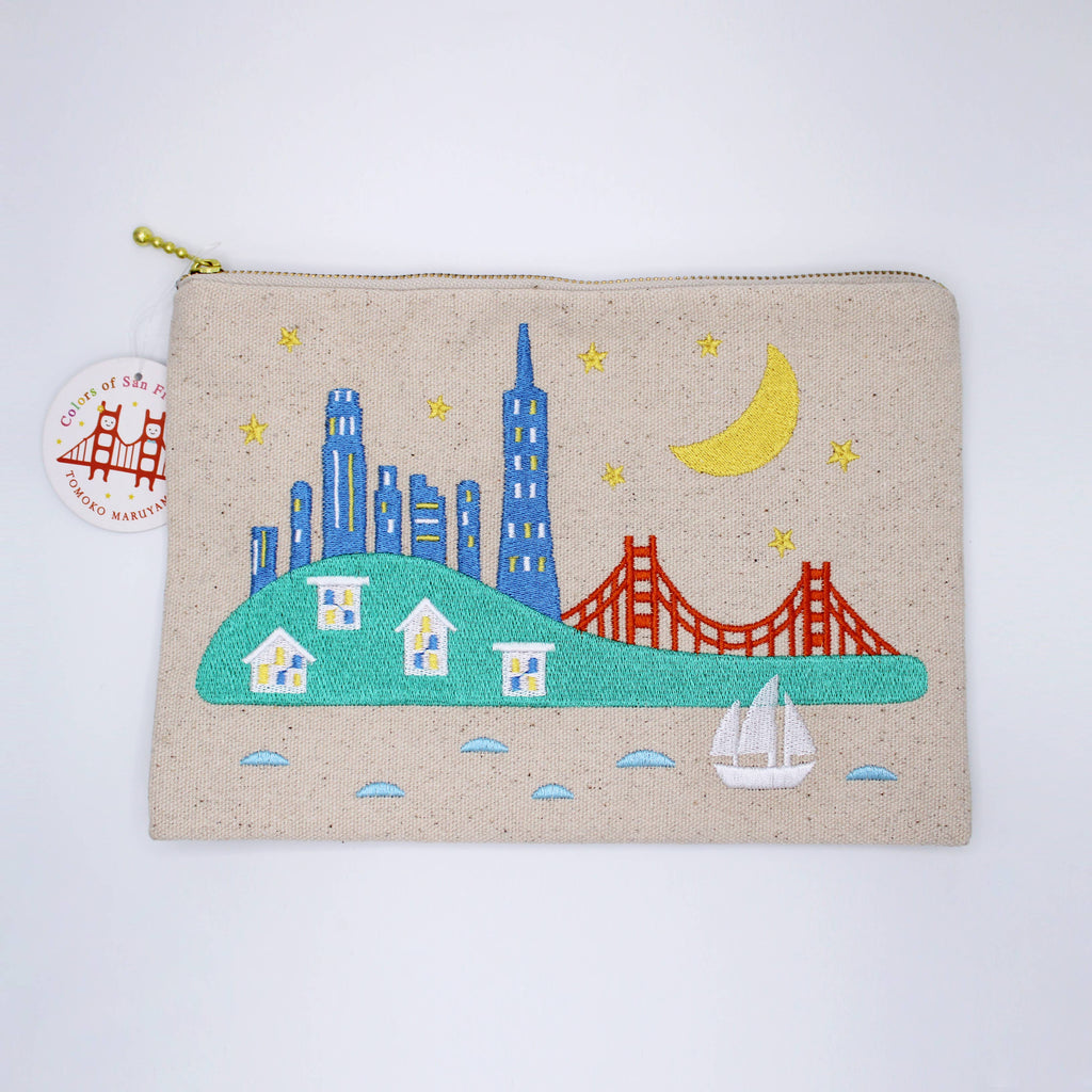 Embroidered San Francisco Skyline Pouch