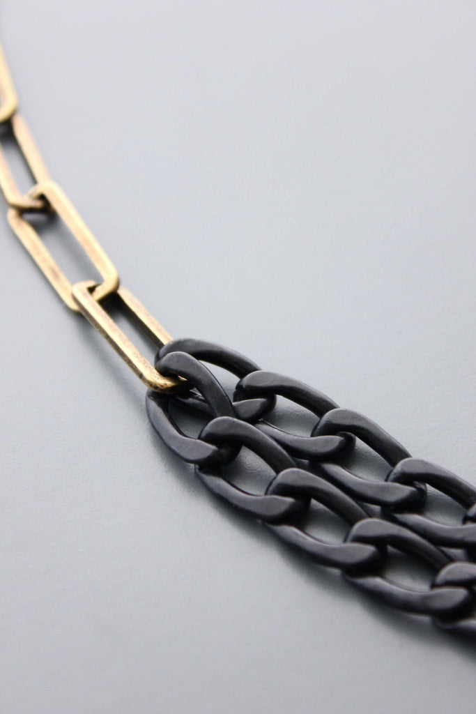 Black & Brass Chain Necklace