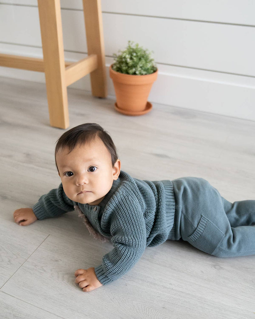 Baby Side Pocket Sweater Knit Pants (Organic Cotton): Cafe Latte / 6-12 Month