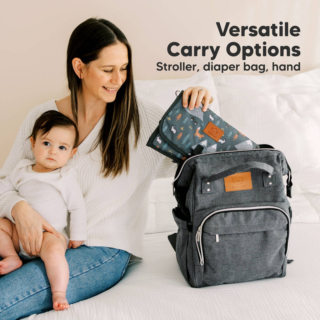 Ezee Portable Diaper Changing Pad, Foldable Changing Mat: Woods