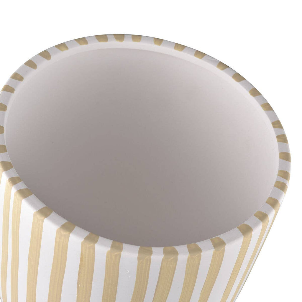 Booth Decorative Striped Footed Ceramic Bowl Home Decor