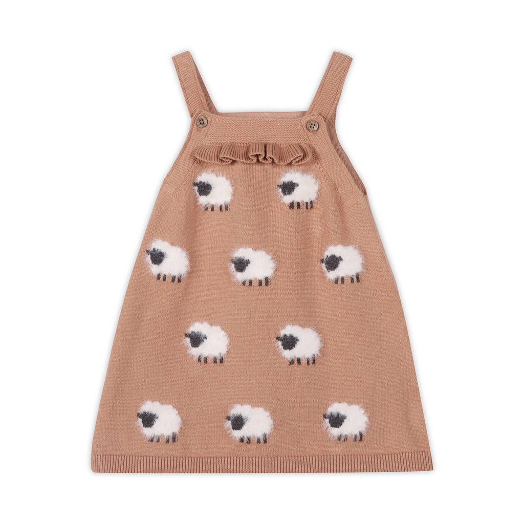 Sheep Jacquard Knit Baby Tunic Dress Set (Organic)