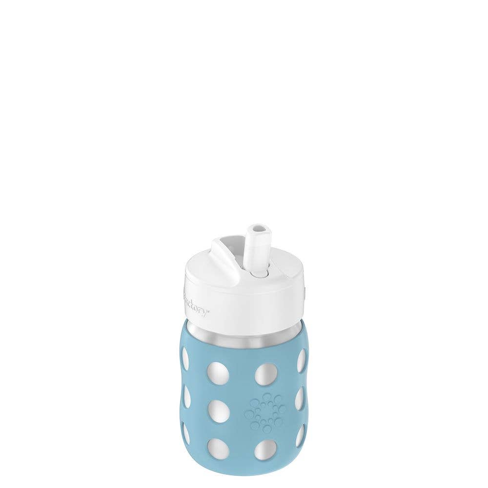 8oz Stainless Steel Baby Bottle Straw Cap
