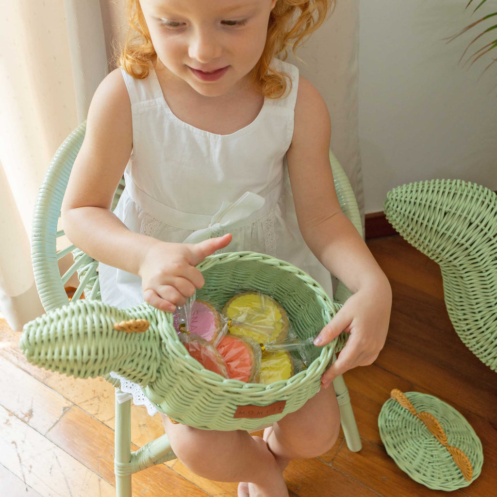 Handcrafted - Dinosaur Basket Small - Rattan Wicker