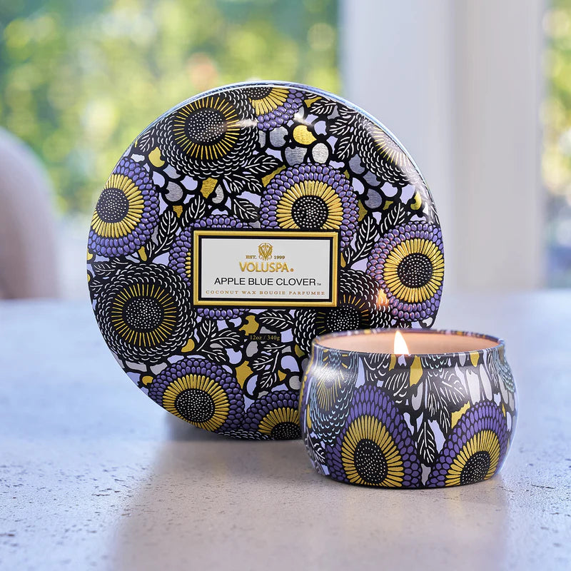 Apple Blue Clover Mini Tin Candle