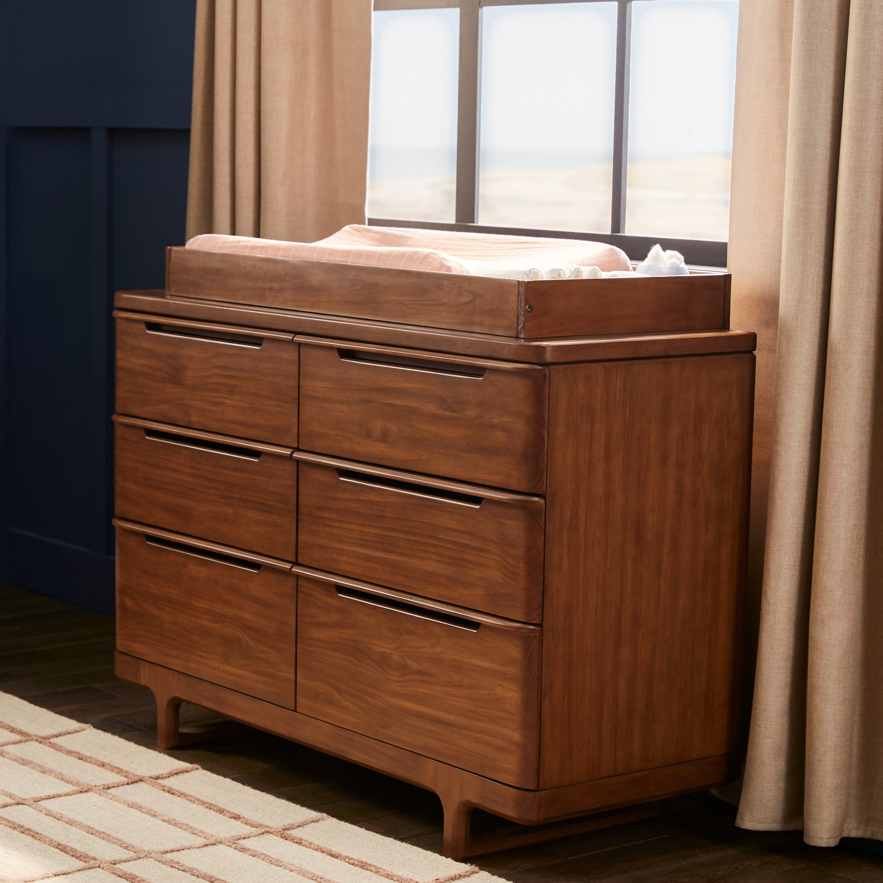 Maxi-Cosi Nursery Embraced Forms 6-Drawer Dresser - Chestnut Stain Maxi-Cosi Nursery Embraced Forms 6-Drawer Dresser - Chestnut Stain