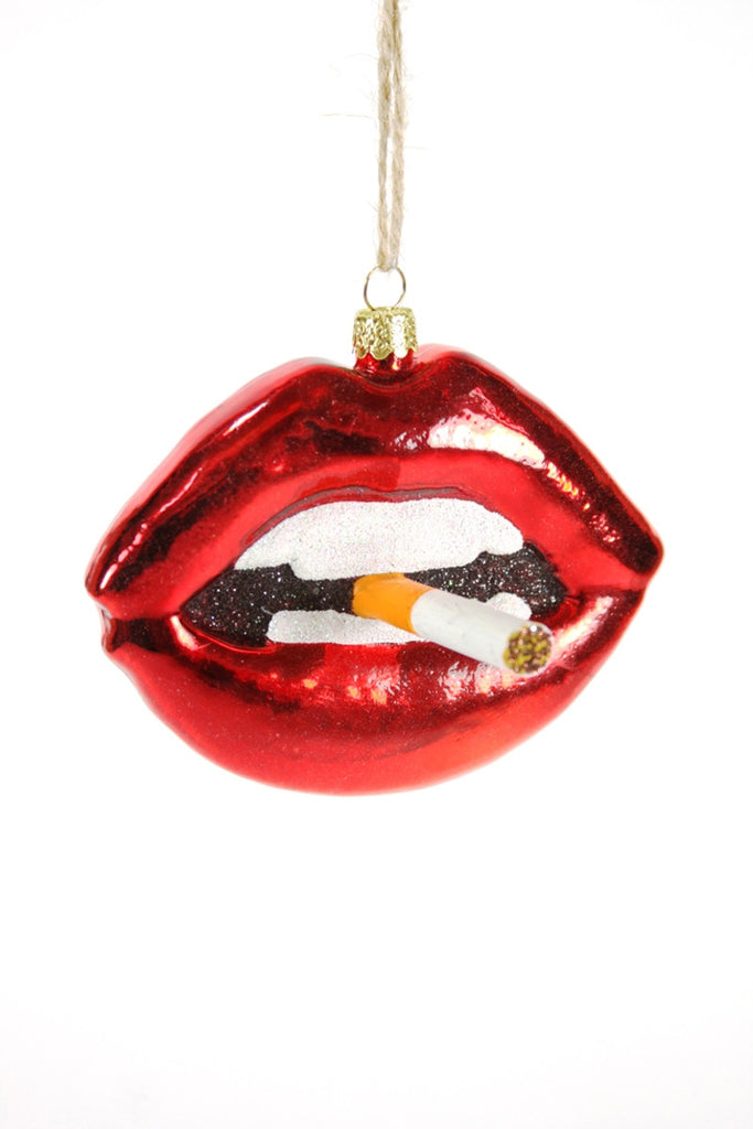 Lips with Cigarette Ornament