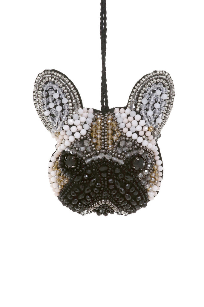 BEADED FRENCHIE Christmas Ornament